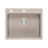 Zlewozmywak granitowy KURT 110 WORKSTATION – jednokomorowy, wpuszczany, pearl beige/elementy stalowe + AKCESORIA, Quadron