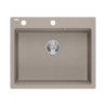 Zlewozmywak granitowy KURT 110 WORKSTATION – jednokomorowy, wpuszczany, soft taupe/elementy stalowe + AKCESORIA, Quadron