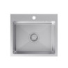 Zlewozmywak stalowy LUKE 100 + bateria z elastyczną wylewką – jednokomorowy, wpuszczany, stal szlachetna/elementy stalowe, Quadron