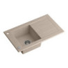 Zlewozmywak granitowy WILL – jednokomorowy, wpuszczany, beżowy/elementy stalowe, Quadron