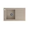 Zlewozmywak granitowy WILL – jednokomorowy, wpuszczany, beżowy/elementy stalowe, Quadron
