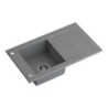Zlewozmywak granitowy WILL – jednokomorowy, wpuszczany, szary/elementy stalowe, Quadron