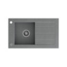 Zlewozmywak granitowy WILL – jednokomorowy, wpuszczany, szary/elementy stalowe, Quadron