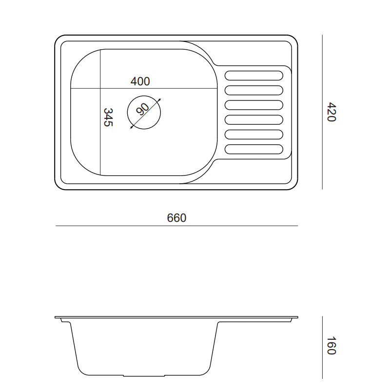 Zlewozmywak stalowy EDDIE 111 – jednokomorowy, wpuszczany, stal szlachetna Len/elementy stalowe, Quadron