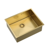 Zlewozmywak stalowy ANTHONY 60 – jednokomorowy, podwieszany/wpuszczany/na równi z blatem, stal złota/elementy złote, Quadron