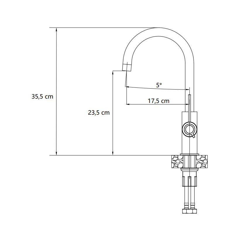 Bateria kuchenna JODIE – stalowa, miedziany nano PVD, obrotowa, Quadron