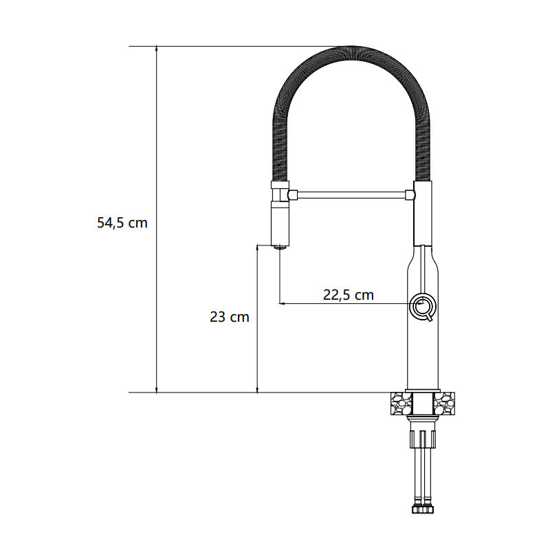 Bateria kuchenna MARILYN – stalowa, złoty nano PVD, obrotowa, ruchoma wylewka, Quadron