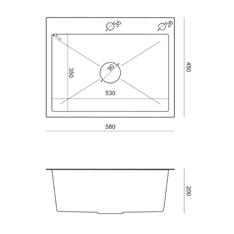 Zlewozmywak stalowy LUKE 110 WORKSTATION – jednokomorowy, wpuszczany, stal szlachetna/elementy stalowe + AKCESORIA, Quadron