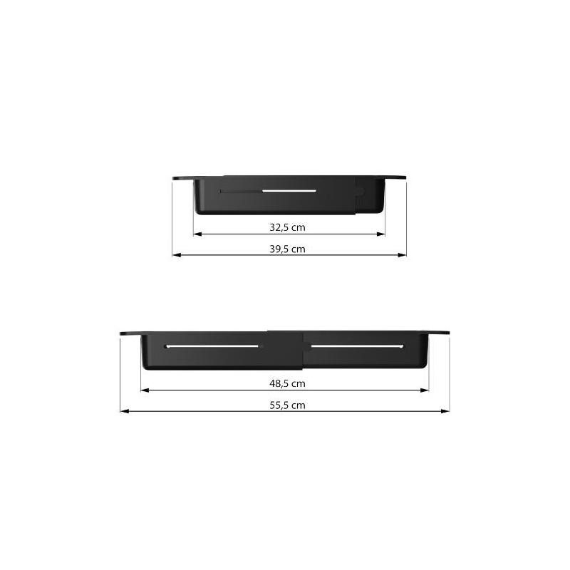 Wkładka do zlewozmywaka / regulowana szerokość 400-560 x80 mm  (gł 65mm) czarny