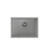 Zlewozmywak granitowy ALEC 50 – jednokomorowy, podwieszany, silver stone/elementy stalowe, Quadron