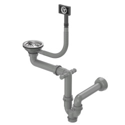 Odpływ zatyczkowy 3 1/2" z syfonem 1-komorowy stal (GRANIT/STAL-pionowy), save space, eco