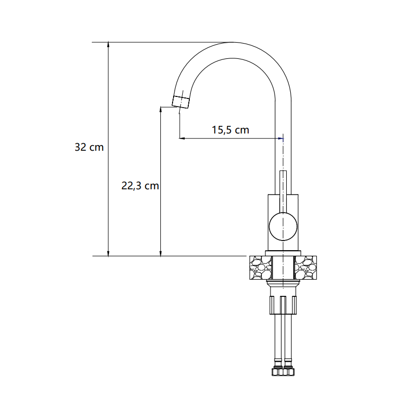 Zlewozmywak stalowy LUKE 100 + bateria ze stałą wylewką – jednokomorowy, wpuszczany, stal black metal/elementy black metal, Quadron