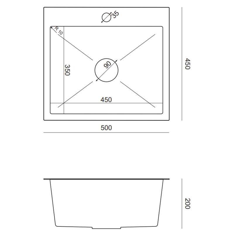Zlewozmywak stalowy LUKE 100 + bateria z elastyczną wylewką – jednokomorowy, wpuszczany, stal szlachetna/elementy stalowe, Quadron