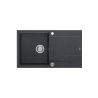 Zlewozmywak granitowy EVAN 111 – jednokomorowy, wpuszczany, black diamond/elementy stalowe, Quadron