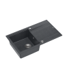 Zlewozmywak granitowy EVAN 111 – jednokomorowy, wpuszczany, black diamond/elementy stalowe, Quadron