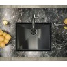 Zlewozmywak stalowy ANTHONY 60 – jednokomorowy, podwieszany/wpuszczany/na równi z blatem, stal grafitowa/elementy grafitowe, Quadron