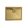 Zlewozmywak stalowy ANTHONY 60 – jednokomorowy, podwieszany/wpuszczany/na równi z blatem, stal złota/elementy złote, Quadron