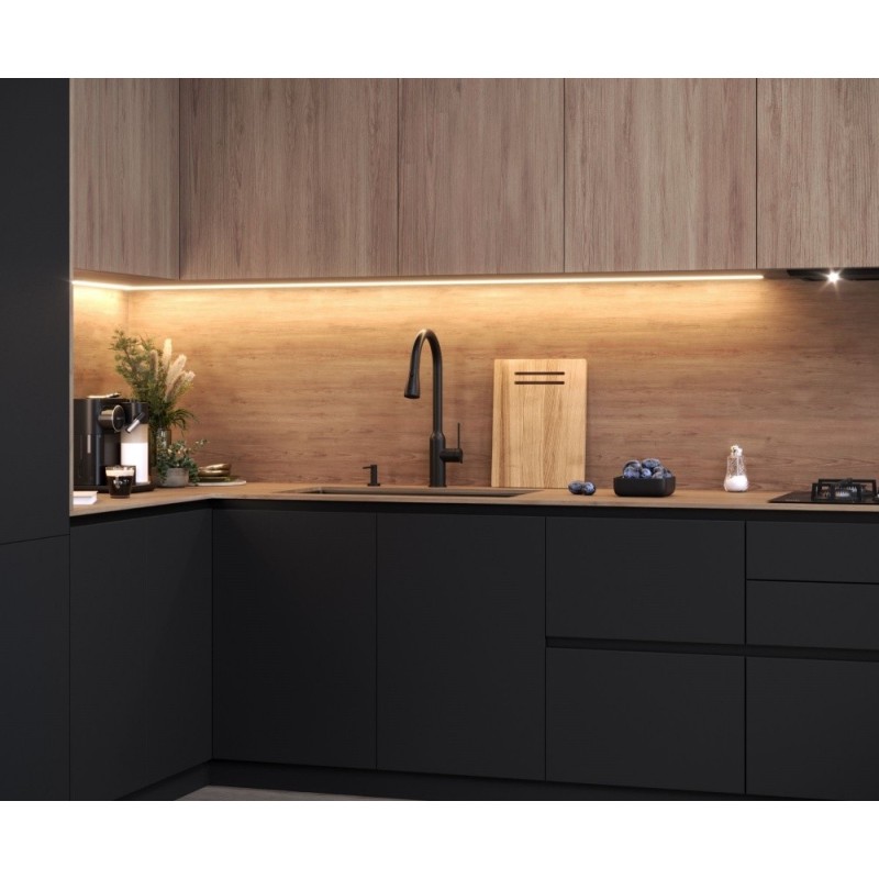 Bateria kuchenna JESSICA – stalowa, pure carbon, obrotowa, wyciągana wylewka, z prysznicem, Quadron