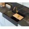 Bateria kuchenna RACHEL – stalowa, miedziany nano PVD/biała ceramika, obrotowa, Quadron
