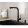 Bateria kuchenna NICKI stalowa, pure carbon, wyciągana wylewka, Quadron