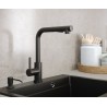 Bateria kuchenna NICKI stalowa, pure carbon, wyciągana wylewka, Quadron