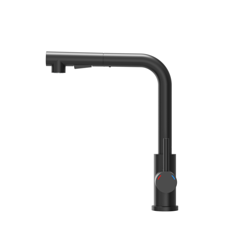 Bateria kuchenna NICKI stalowa, pure carbon, wyciągana wylewka, Quadron