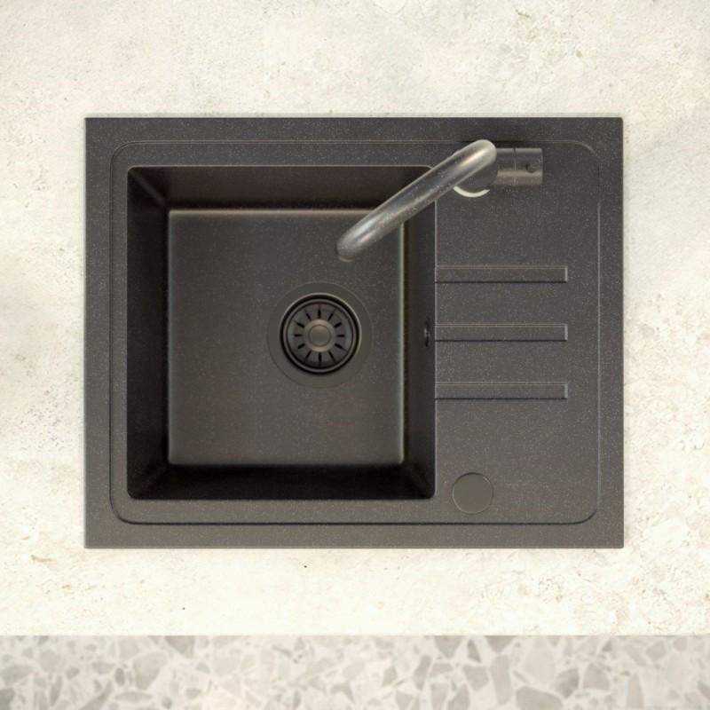 Bateria kuchenna KATE – stalowa, black dotted GraniteQ, obrotowa, Quadron