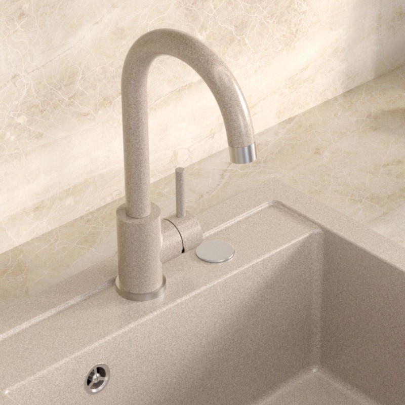 Bateria kuchenna KATE – stalowa, river sand GraniteQ, obrotowa, Quadron