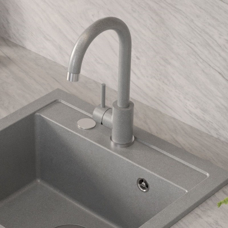 Bateria kuchenna KATE – stalowa, silver stone GraniteQ, obrotowa, Quadron