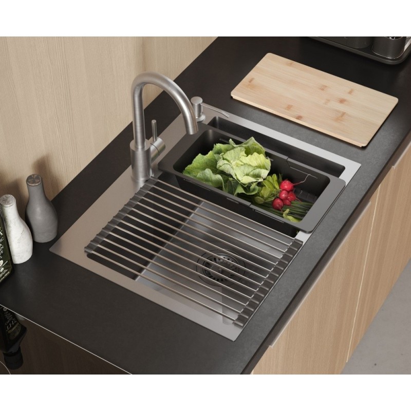 Bateria kuchenna KATE – stalowa, stal szlachetna, obrotowa, Quadron