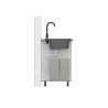 Zlewozmywak granitowy KURT 110 WORKSTATION – jednokomorowy, wpuszczany, soft taupe/elementy stalowe + AKCESORIA, Quadron