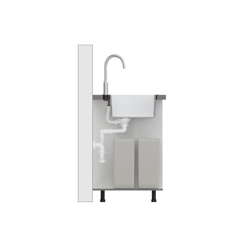 Zlewozmywak stalowy RUSSEL 116 – jednokomorowy, wpuszczany/na równi z blatem, stal złota/elementy złote, Quadron