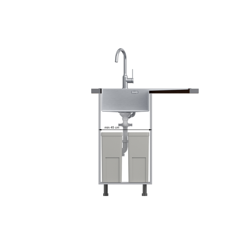 Zlewozmywak stalowy RUSSEL 111 – jednokomorowy, wpuszczany/na równi z blatem, stal złota/elementy złote, Quadron