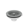 Odpływ zatyczkowy 3 1/2" z syfonem 1-komorowy Power Colour silver stone (GRANIT-pionowy), save space (12PB3-P2A-GR)