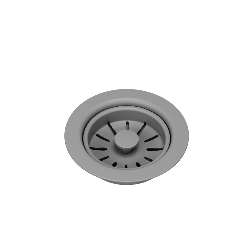Odpływ zatyczkowy 3 1/2" z syfonem 1-komorowy Power Colour silver stone (GRANIT-pionowy), save space (12PB3-P2A-GR)