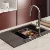 JOSH 111 GraniteQ zlewozmywak 1-komorowy z/o (780x500x215) pure carbon  + syfon push 2 open + deska + wkładka/ elementy stalowe