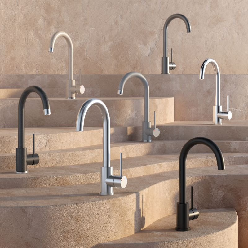 Bateria kuchenna KATE – stalowa, PVD black metal, obrotowa, Quadron