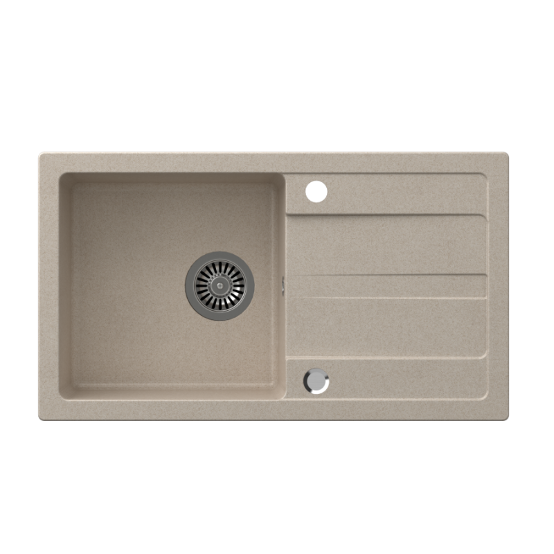 Zlewozmywak granitowy  TOM 111 - jednokomorowy, wpuszczany, river sand