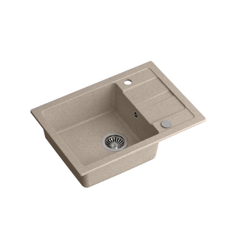 Zlewozmywak granitowy  TOM 116 - jednokomorowy, wpuszczany, river sand