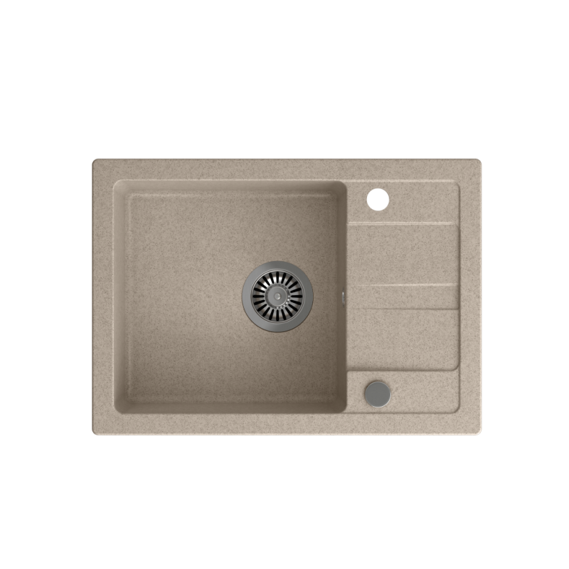 Zlewozmywak granitowy  TOM 116 - jednokomorowy, wpuszczany, river sand