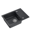 Zlewozmywak granitowy  TOM 116 - jednokomorowy, wpuszczany, black dotted