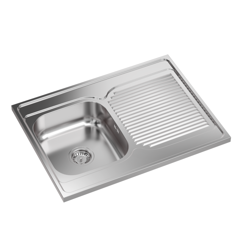 SEAN 111 SteelQ zlewozmywak satyna z syfonem 1-komorowy 80x60