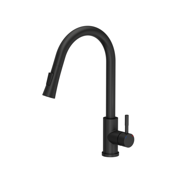 JULIA pure carbon kitchen mixer with pull-out spout