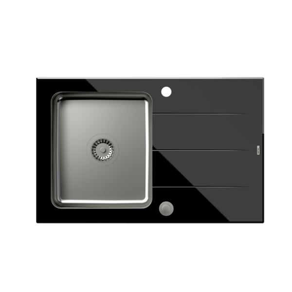 Стальная камера Ford 111 HardQ с верхом из черного стекла и сифоном Push 2 Open (780×500/R35)