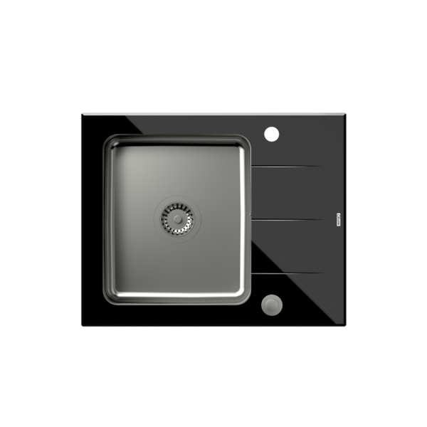 Стальная камера Ford 116 HardQ с верхом из черного стекла с сифоном Push 2 Open (620×500/R35)