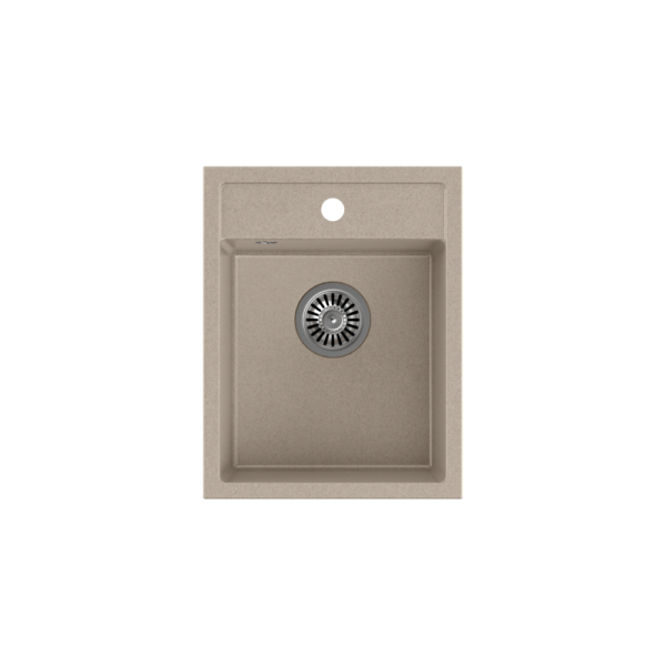 JOHNNY 90 GraniteQ granite sink river sand (beige) 1-bowl w/o (39x50x20), stainless steel siphon