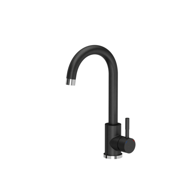 KATE GraniteQ black dotted steel kitchen faucet (black)