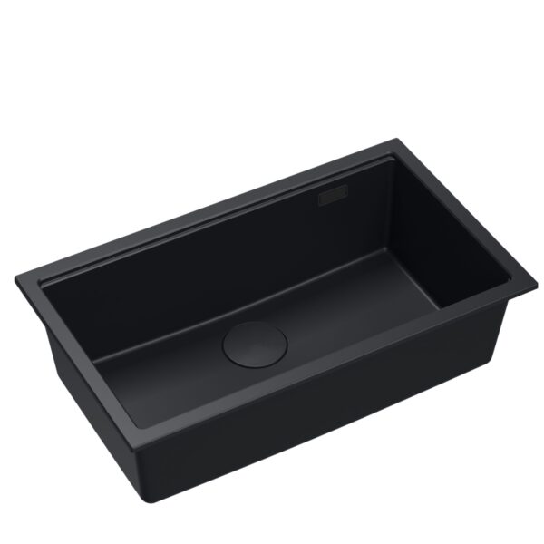 LOGAN 110 GraniteQ pure carbon sink 76x44x23.5 cm 1-bowl undermount with pure carbon manual siphon