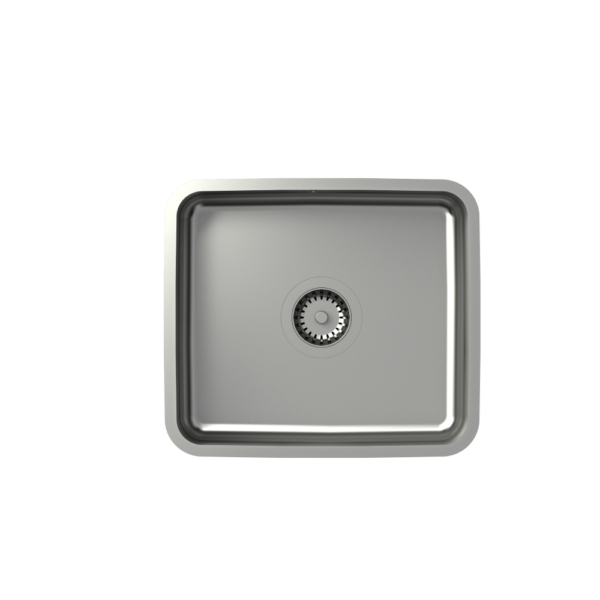 NICOLAS Camera sospesa in acciaio SteelQ BS (400x350x180), troppopieno lato lungo (ZS, MF) con sifone, inox satinato
