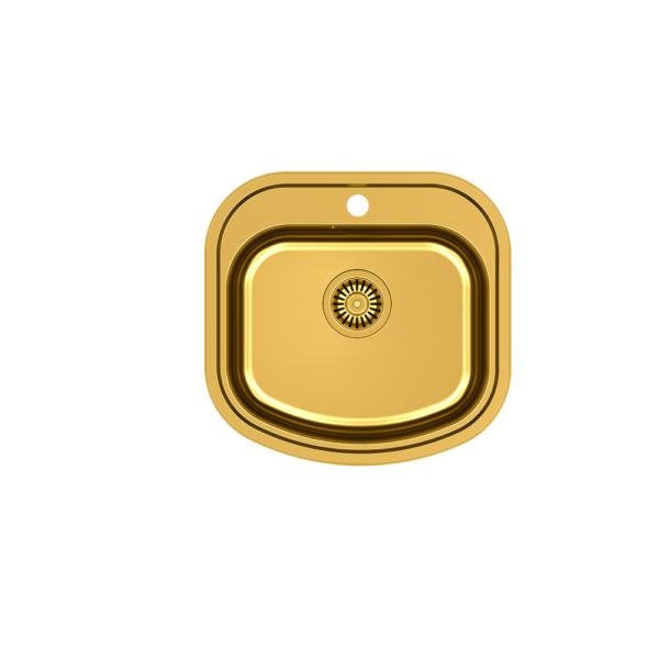 RAY 110 Chiuvetă SteelQ PVD auriu cu sifon culoare aurie 1 vas b/o